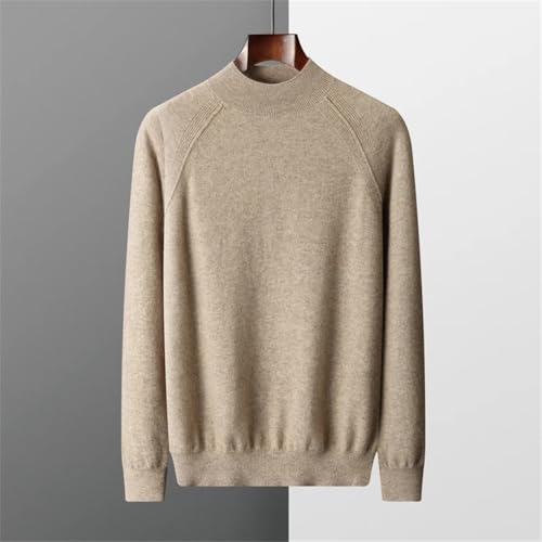 Men's 100 Percent Cashmere Sweater Half High Collar Knitted Pullover Lightweight Warm Long Sleeve Solid Jumper4
