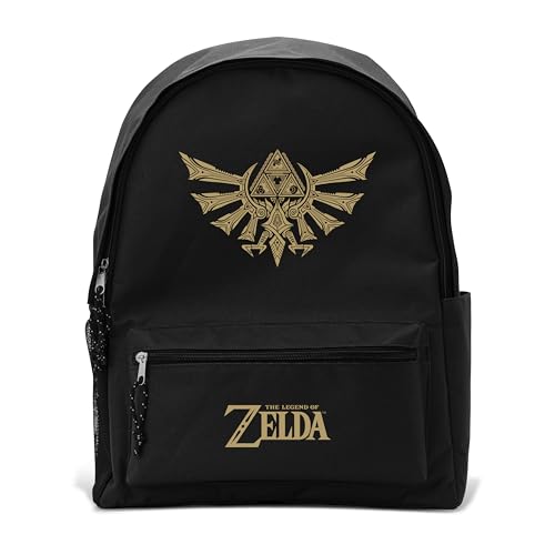 ABYSTYLE – Sac à Dos THE LEGEND OF ZELDA Hylian – Produit Officiel Nintendo – Design Emblématique – Finitions Dorées – Format 40 cm