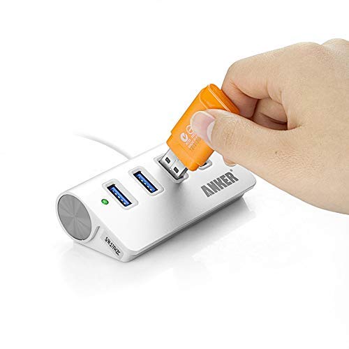 Image of Anker 4-Port USB 3.0 Unibody Aluminum Portable Data Hub with 2ft USB 3.0 Cable for MacBook, Mac Pro /mini, iMac, XPS, Surface Pro, Notebook PC, USB Flash Drives, Mobile HDD, and More