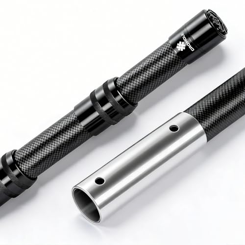 CROHDLE New Carbon Fiber Pool Pole Telescopic 4.6-15 FT Lightweight Adjustable Extension Poole Pole Professional Telescoping Swimming Pool Cleaning Poles for Brushes Vacuum Nets Skimmers