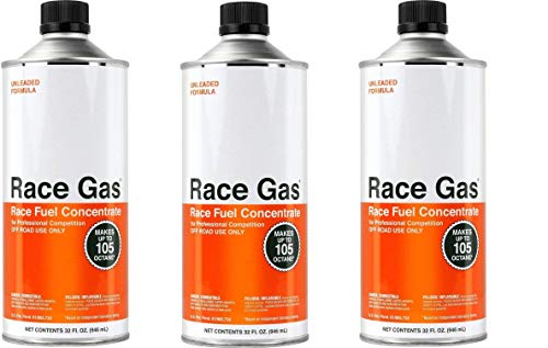 RaceGas 100032 Premium Race Fuel Concentrate Increases Gasoline Up to 105 Octane, Pack of 3