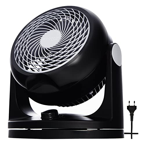Iris Ohyama Woozoo, 23m², Ventilatore da Tavolo, Ventilatore da Scrivania, Nero, Oscillazione, Silenzioso, Portatile, Per Camera Da Letto, Soggiorno, Raffreddamento, Potente, PCF-HD18