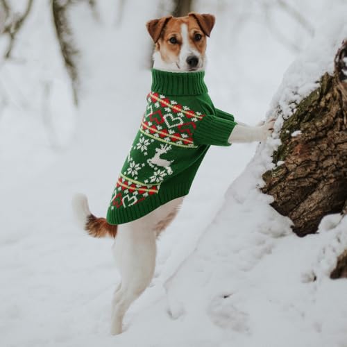 Image of Queenmore Dog Christmas Sweater, Small Dog Sweater for Small Dogs Boy Girl