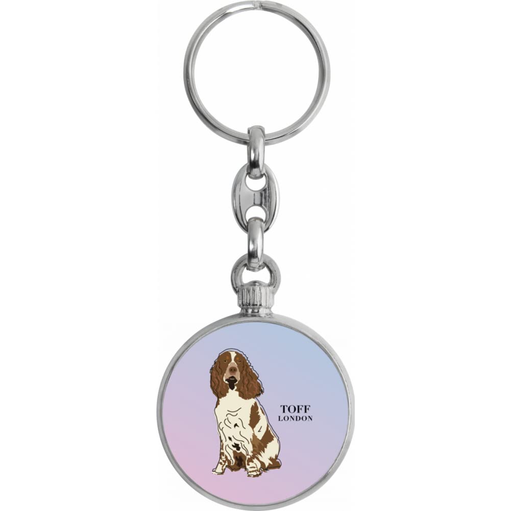 Toff London Brown And White Springer Spaniel Dog Keyring