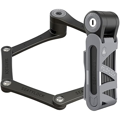 FoldyLock Mini Folding Bike Lock - Patented Lightweight Bicycle Lock - Heavy Duty Anti Theft Smart Secure Guard with Key and Case for Electric Scooter or Fixie and Folded Bikes - 75 cm Cover