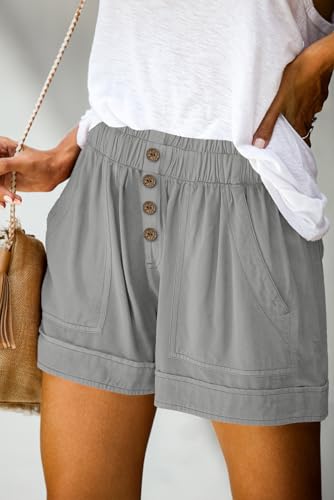 Image of KISSMODA Womens Summer Shorts Leopard /Camo /Solid /Floral Print Elastic Waist Pocketed Casual Pants