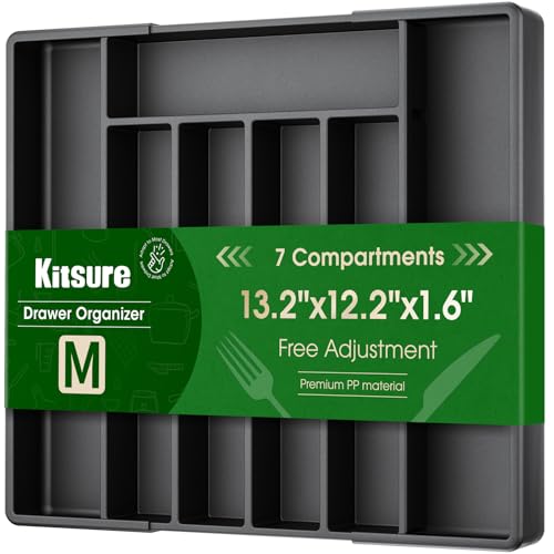 Kitsure Silverware Organizer for Drawers - Expandable Cutlery and Utensil Drawer Organizer with Easy...