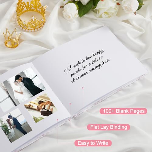 Miniatura 4 de Humyoun Libro De Invitados De Boda De 8.5 X 7 Pulgadas, Cartas Para La Novia, Álbum De Recortes, Libro De Recuerdos De Boda, Álbum De Recortes De Bricolaje En Papel En Blanco, Álbum De Fotos, Libro De
