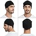 Headshion Cotton Skull Caps for Men Women,2-Pack Lightweight Beanie Sleep Hats Breathable Helmet Liner Black