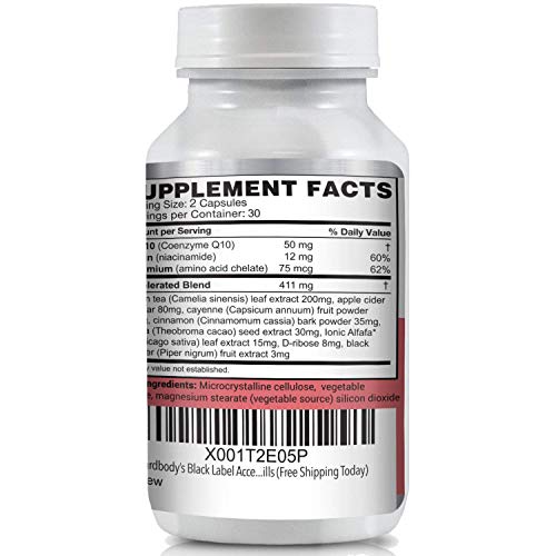 Black Label Accelerator | Designed for Toning and Slimming | Stimulant Free Diet Pill for Men and Women (60 Capsules)