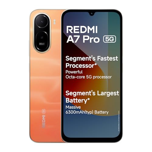 REDMI A7 Pro 5G (Sunset Orange, 4GB RAM,128GB Storage) | Segment's Fastest Processor | Segment's Largest Battery | Segment's Largest & Smoothest 6.9in 120Hz Display view 1