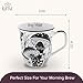 Karma Gifts 14 oz Black and White Boho Mug Celestial - Cute Coffee and Tea Mug - Ceramic Coffee Mugs for Women and Men