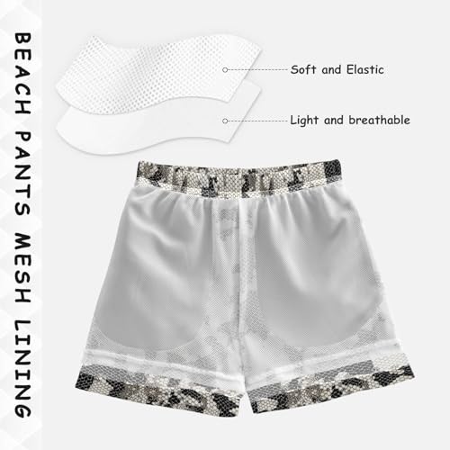 Boys Swim Trunks Monochrome Snake Skin Toddler Swim Trunks Kids Beach Board Shorts Swimsuit-2T4