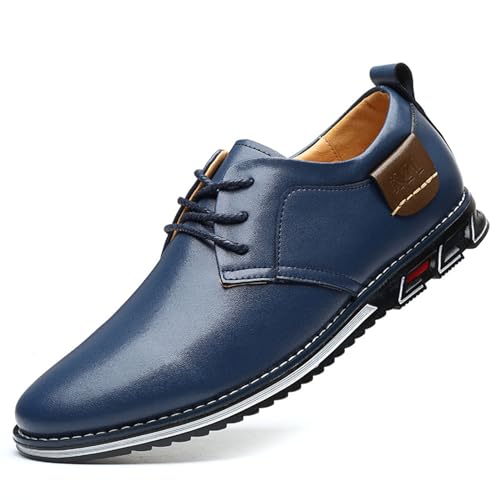 Men's Fashion Casual Round Toe Oxford Derby Orthopedic Leather Shoes Comfort Walking Soft Sole Non-Slip Office Casual Shoes