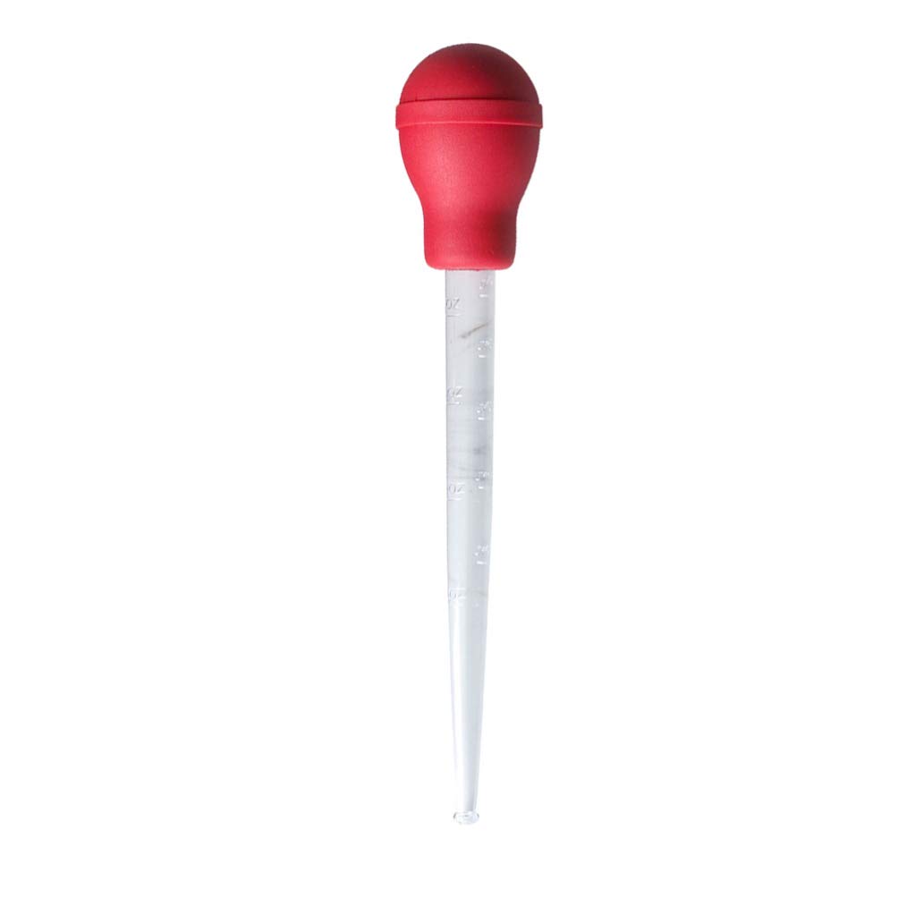Cabilock Turkey Baster Silicone Bulb Meat Marinade Barbecue Basting Roasting Utensils Chicken Poultry Meat Bbq Baster Syringe Pump Tube 30ML Red
