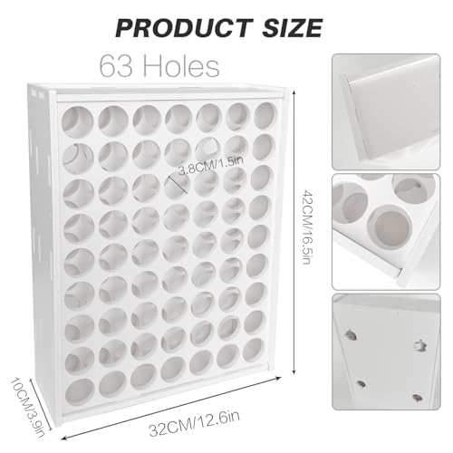 Image of Paint Organizer, 2 pcs 63 Holes Acrylic Paint Organizer, Craft Storage And Apple Barrel Vertical Storage, For 2oz Craft Paints