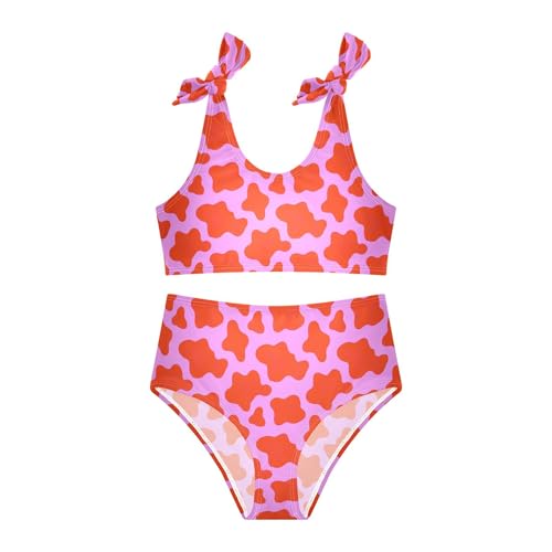 Image of Girls Tankini Swimsuit 2 Piece Pink Unicorn Donuts Summer Beach Bikini Bathing Suit 3T