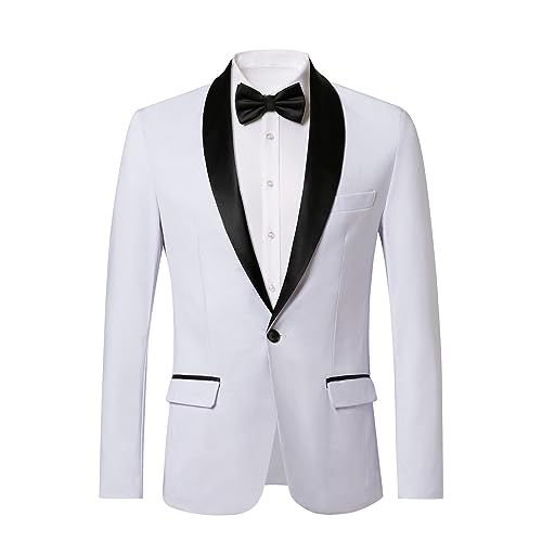WZIKAI Mens Slim Fit Tuxedo Jacket Blazer