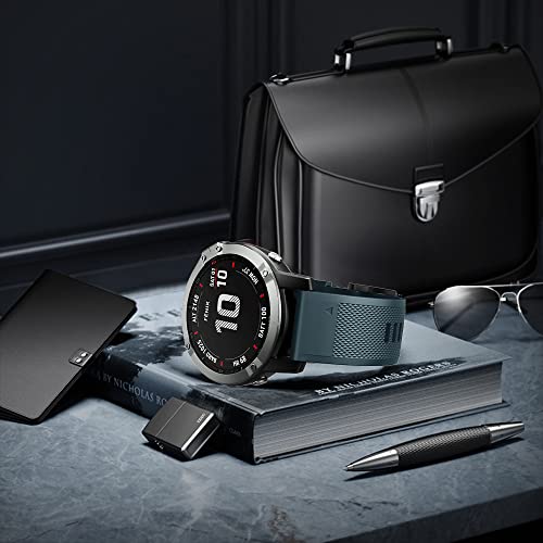 Ancool Compatible With Fenix 7X/6X/5X Band, Easy Fit 26Mm Silicone Watch Band Repalcement For Garmin Fenix 5X/Fenix 6X/Fenix 7X/Descent Mk2 Smartwatches (Slate) #TOP6