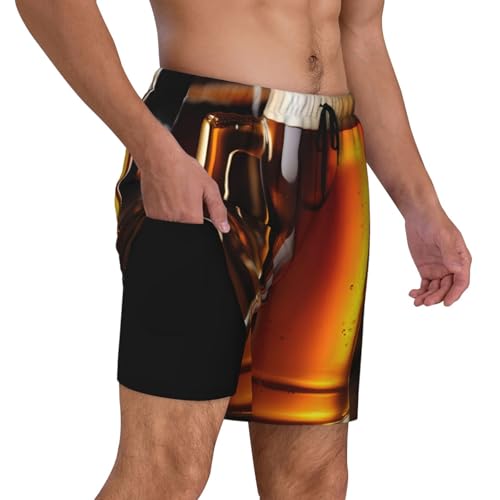 Beer Print Men Stylish Functionality Swim Trunks Breathable Beach Shorts Surfing Gym Fishing3