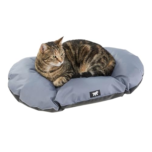 Ferplast Cuccia Cane e Gatto Antigraffio e Impermeabile, Tessuto Tecnico Resistente, Taglia Piccola RELAX TECH, Lavabile in Lavatrice a 30°, 55 x 36 x 3 cm, Grigio