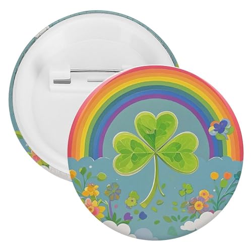 Badge en fer blanc trèfle arc-en-ciel pour personnaliser une blouse professionnelle