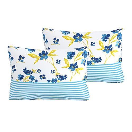 Image of Home Ecstasy 100% Cotton King Fitted Bedsheet with 2 Pillow Covers - (Size 72 x 78 inches, 140 TC, Colour - Blue)