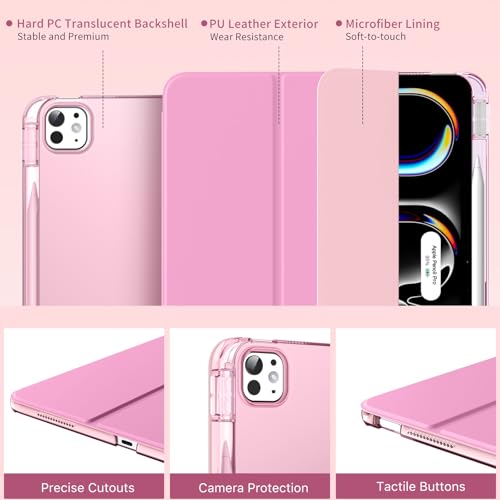 MoKo for iPad Pro 13 Inch Case (M5/M4) 2025/2024 with Pencil Holder, Pink by MoKo - Used condition - Image 3
