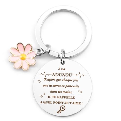 Lerdrtuin Cadeau Pour Nounou Noel Porte Clef Cadeau Merci cadeau Retraite Femme cadeaux Anniversaire Femme Cadeaux Nounou Fin De Contrat Cadeaux 40 Ans Saint Valentin