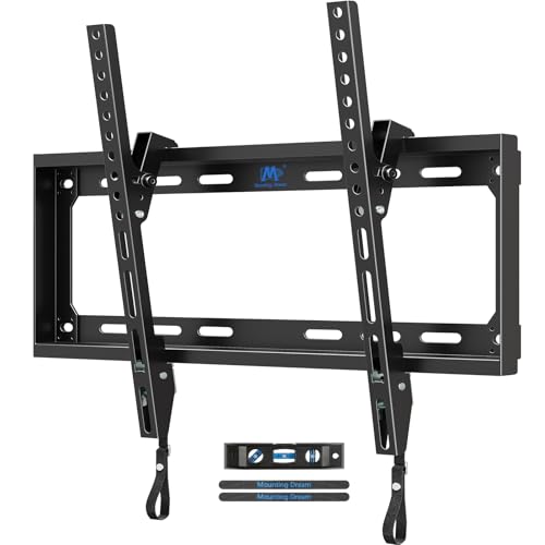 Image of Mounting Dream Tilting TV Mounts for Most 26-60 Inch LED, LCD TVs up to VESA 400 x 400mm and 88 LBS Loading Capacity, TV Wall Mount with Unique Strap Design for Easily Lock and Release MD2268-MK