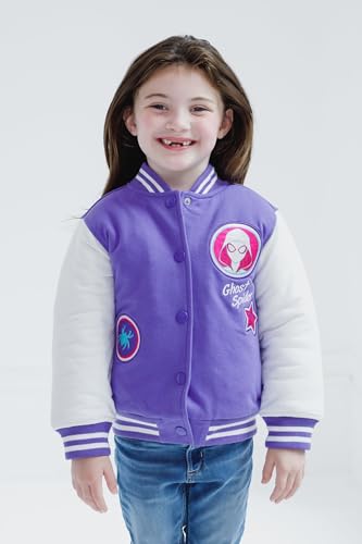 Marvel Spider-Man Spider-Gwen Girls Varsity Bomber Jacket Toddler to Big Kid2