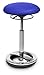 Produktbild Topstar Sitness High Bob, ergonomische Stehhilfe, Arbeitshocker, Fitnesshocker, Standfußring Alu poliert, Sitzhöhe 49-70cm, Stoffbezug, blau