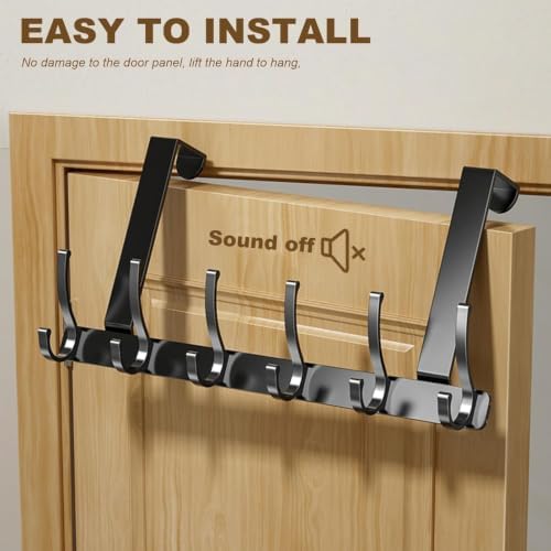 Averlyn Over-the-Door Rack for Coats, Towels, Bags & Bathrobes, Matte Black - 1