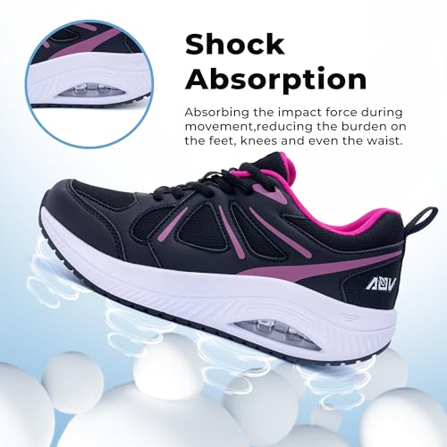 Image of QAUPPE Womens Walking Shoes with Arch Support Athletic Orthotic Sneakers for Women Foot Pain Relief