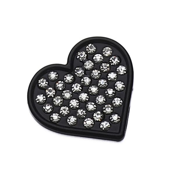 NewL Emblema Personalizado Corazón Negro 3D Cristal Diamante Brillante