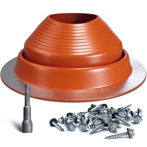 VIVIDA 8 Silicone Metal Roof Pipe Flashing Boot, High Temp Flexible Roof Jack Vent Boot for Pipe OD 7