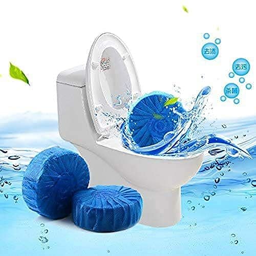 Verozi Automatic Toilet Bowl Cleaner Tablets 10 PCS, Bathroom Toilet Tank Cleaner, Toilet Blue Clean Bubbles, Long-Lasting, Mild Lemon Scent, Fresh Air and No Pungent (Pack Of 10)