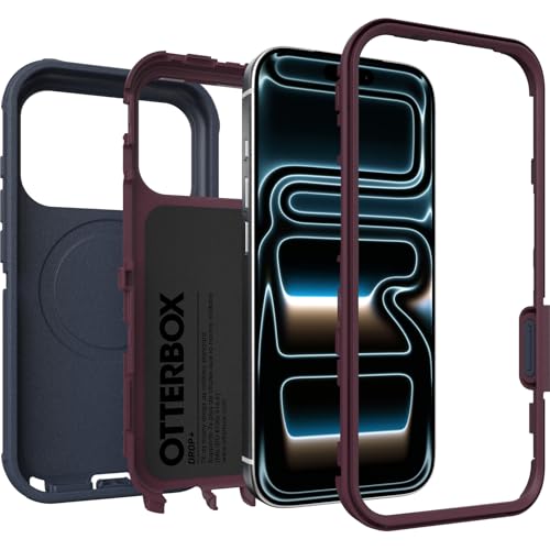 Image of OtterBox iPhone 17 Pro (Only) - Defender Series Case - Indigo Tulip (Blue & Purple) - Snaps on MagSafe - Tough - Rugged & Durable