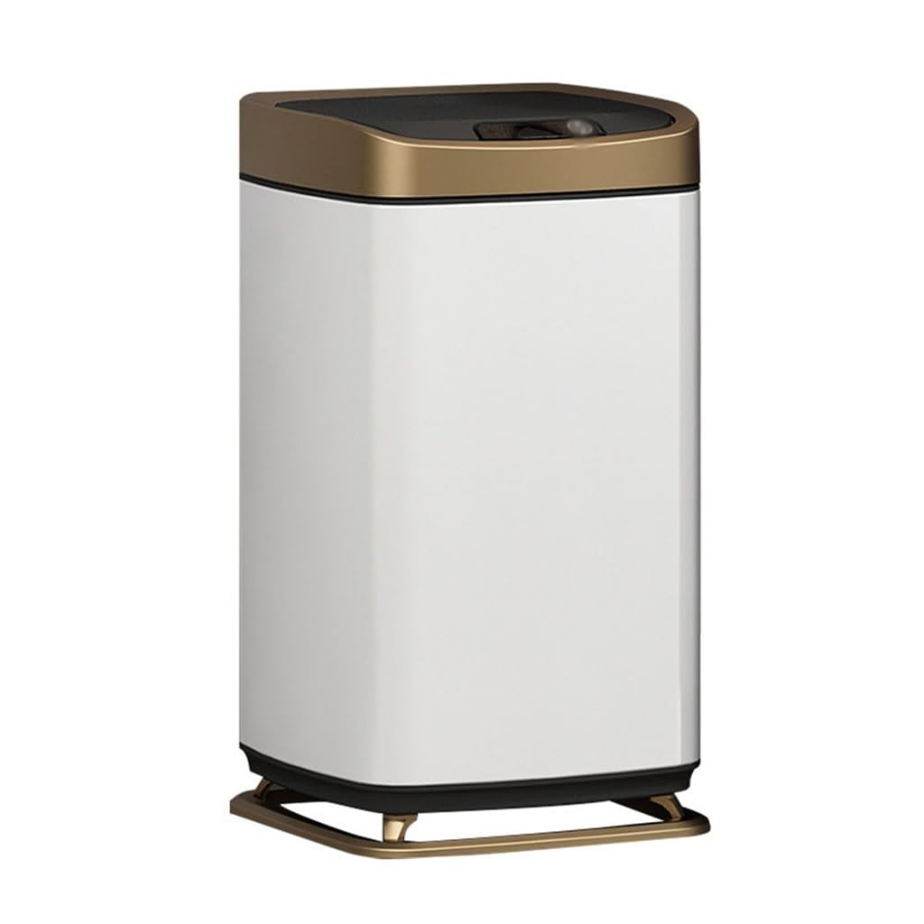 Cubo de basura inteligente con tapa de acero inoxidable de gran capacidad