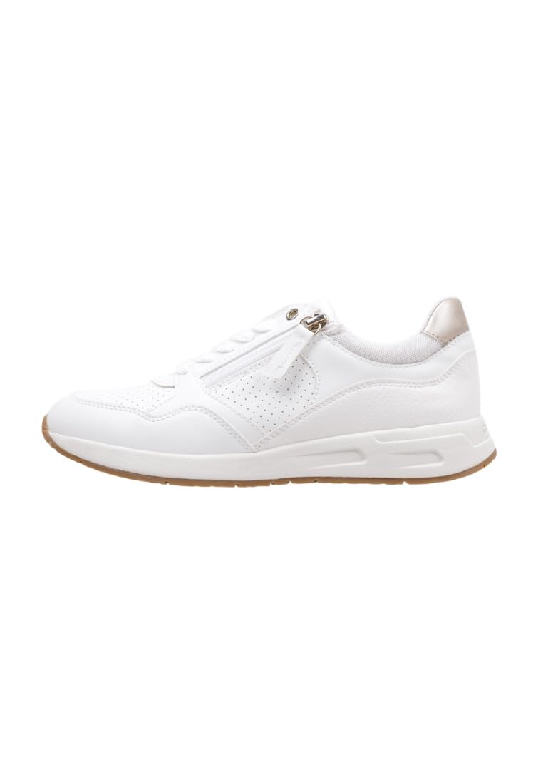 Geox Women's D BULMYA B Sneaker, White, 7.5 UK