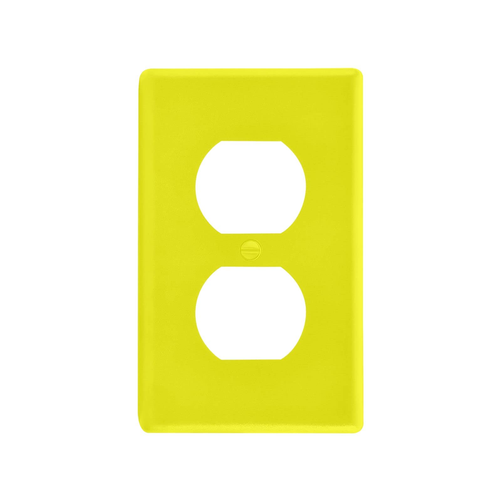 Kigai Pure Plain Yellow Duplex Wall Plates,Outlet Covers,1-Gang Standard Size 4.5" x 2.8",Electric Receptacle Plug Covers