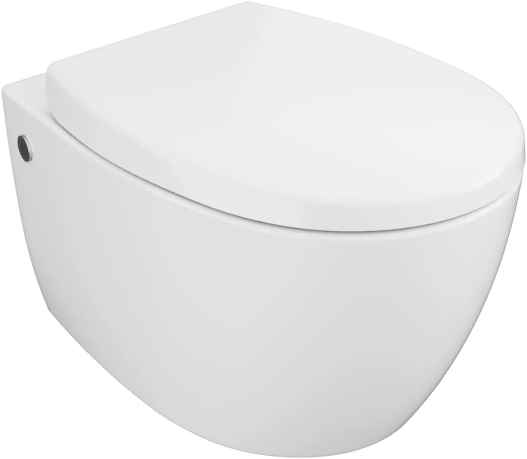 Aqua Bagno  er evesiz tasar m asma klozet seti, y ksek kaliteli seramikten yumu ak kapanan klozet otura  dahil Duroplast klozet derin y kama klozeti.