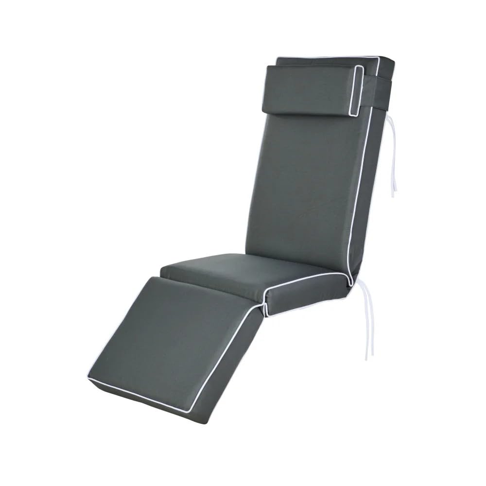 Alfresia Replacement Charcoal Sun Lounger Chair Garden Cushion With Luxury Thick Foam Filling from B&Q
