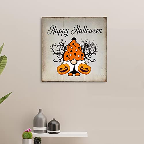 Panneau mural en bois Halloween nain citrouille déco chrétienne - 4