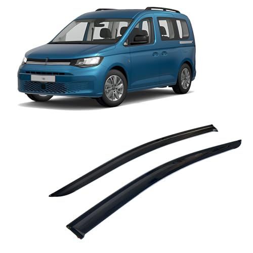 Deflettori D'aria CarJoy Per Opel Vivaro C 2020-2024 – Parapioggia Adesivi Neri, 2 Pezzi