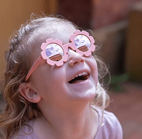 JUDOO Toddler Sunglasses with Strap Polarized Flexible Flower Glasses for Infant Baby Boys Girls Age 0-24 Months2