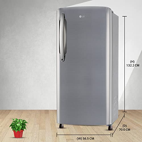 Image of LG 204 L 5 Star Inverter Direct-Cool Single Door Refrigerator (GL-B211HPZZ, Shiny Steel, With Smart Connect & Fast Ice Making)
