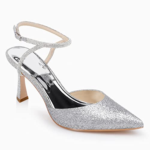 La mejor comparación de Zapatos tacón plateados disponible en línea. 14 Imagen adicional