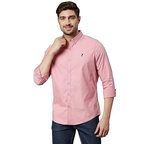 Image of Thomas Scott Men's Cricket Club Collection Classic Regular Fit Twill Shirt | 100% Cotton Long Sleeve Solid Shirt with Button Down Collar (Available in Plus Size)