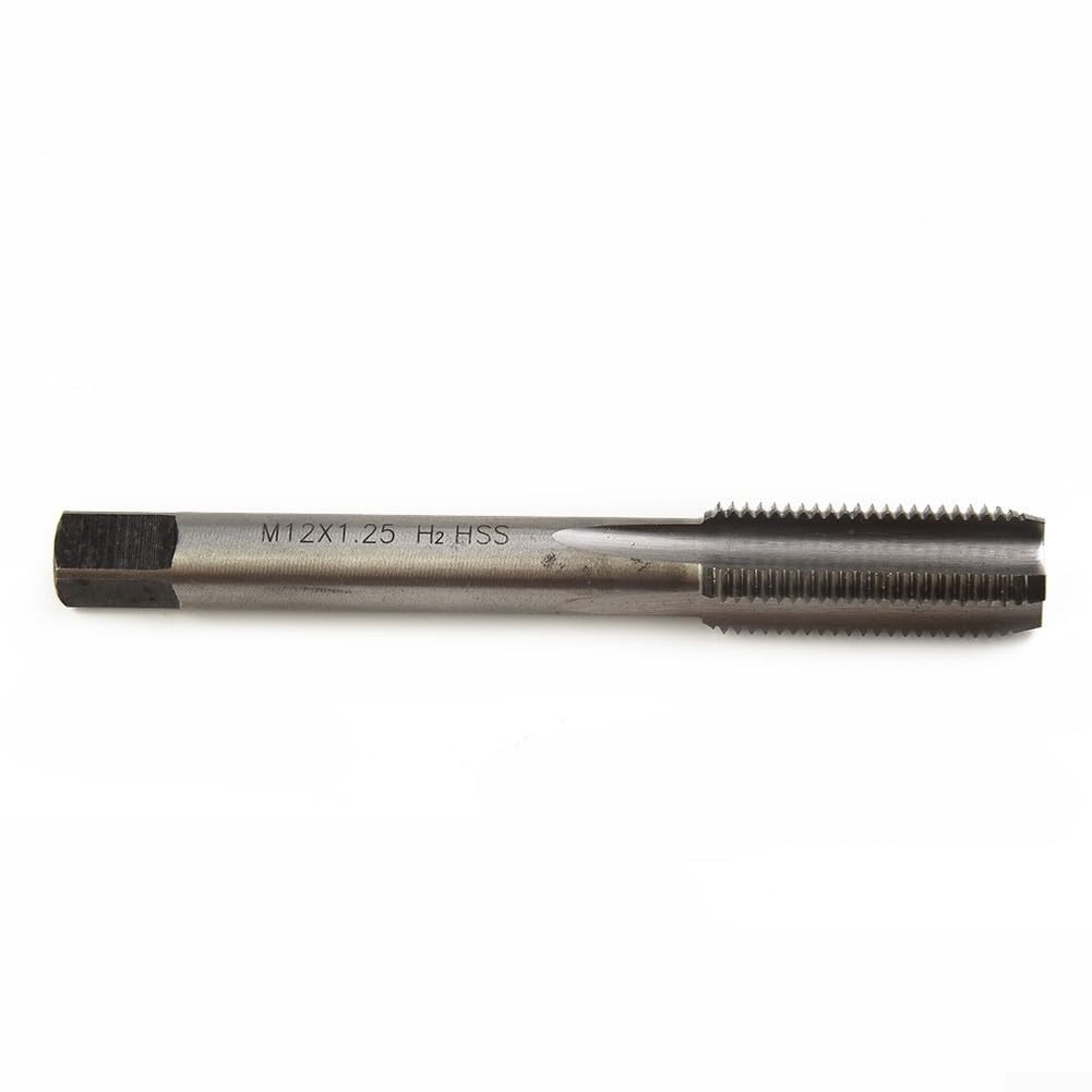 Zestaw gwintowników i narzynek, gwintowniki i narzynki do gwintów okrągłych, gwintowniki HSS HSS metryczne prawe 12 mm x 1,25 mm i zestaw narzynek M12 x 1,25 mm do polerowania DIY